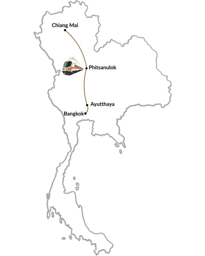 Itinéraire train bangkok chiang mai